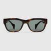Gucci Rectangular Frame Sunglasses In Brown