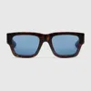 Gucci Rectangular Frame Sunglasses In Brown