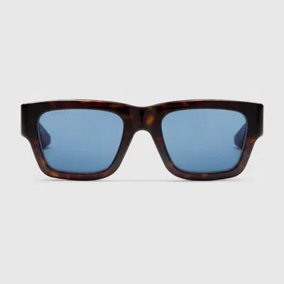 Gucci Rectangular Frame Sunglasses In Brown