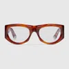 Gucci Rectangular-frame Sunglasses In Brown
