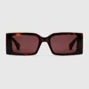 Gucci Rectangular Frame Sunglasses In Brown