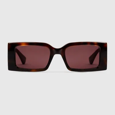 Gucci Rectangular Frame Sunglasses In Brown