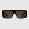 Gucci Rectangular Frame Sunglasses In Brown