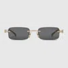 Gucci Rectangular Frame Sunglasses In Gold