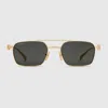 Gucci Rectangular Frame Sunglasses In Gold
