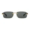 Gucci Rectangular Frame Sunglasses In Gold