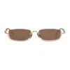 Gucci Rectangular-frame Sunglasses In Gold