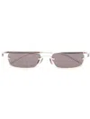 Gucci Slim Rectangular-frame Sunglasses In Gold