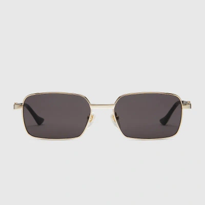 Gucci Rectangular-frame Sunglasses In Gold