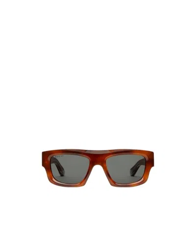 Gucci Rectangular Frame Sunglasses In Gray