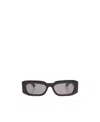 Gucci Black Rectangle-frame Sunglasses In Gray