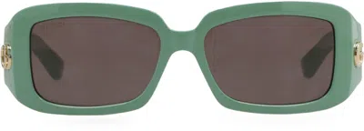 Gucci Rectangular Frame Sunglasses In Sage Green