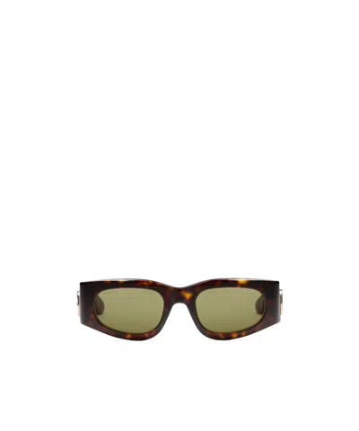 Gucci Rectangular-frame Sunglasses In Green