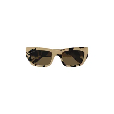 Pre-owned Gucci Rectangular Frame Sunglasses 'havana' In Brown