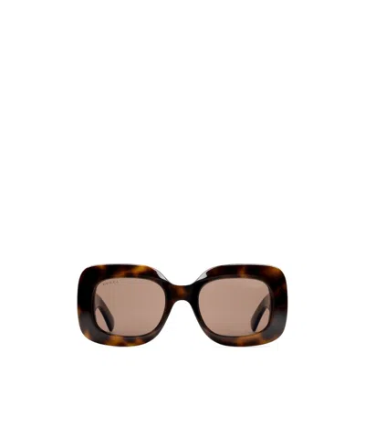 Gucci Rectangular Frame Sunglasses In Nude