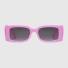 Gucci Rectangular Frame Sunglasses In Pink