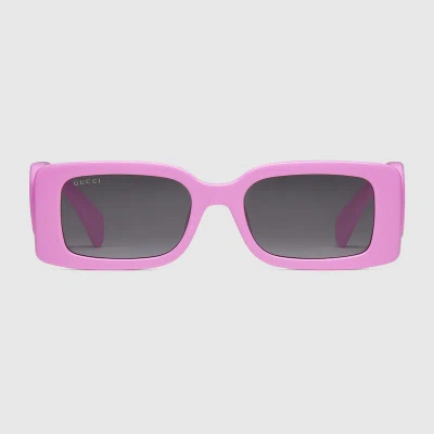 Gucci Rectangular Frame Sunglasses In Pink