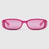 Gucci Rectangular Frame Sunglasses In Pink