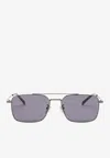 Gucci Rectangular Frame Sunglasses In Purple
