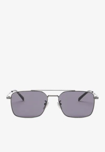 Gucci Rectangular Frame Sunglasses In Purple