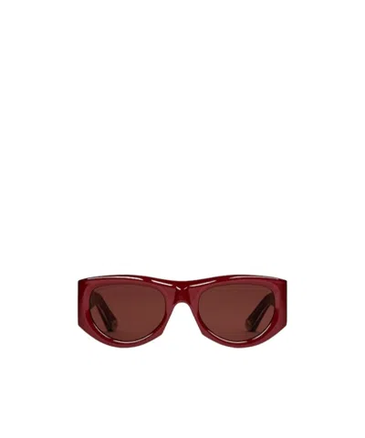 Gucci Rectangular Frame Sunglasses In Red