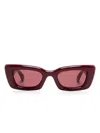 Gucci Rectangular-frame Sunglasses In Red