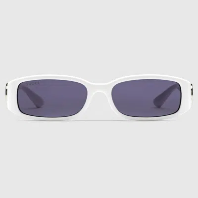 Gucci Rectangular Frame Sunglasses In White