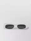 Gucci Rectangular Frame Sunglasses With Dark Rounded Lenses In White