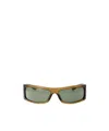 Gucci Rectangular-frame Tinted Sunglasses In Green