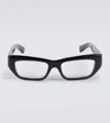 Gucci Rectangular Glasses In Black-black-transparent