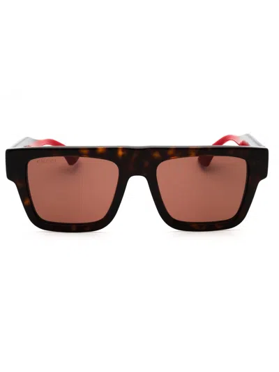 Gucci Rectangular Luxury Sunglasses For Men In Black