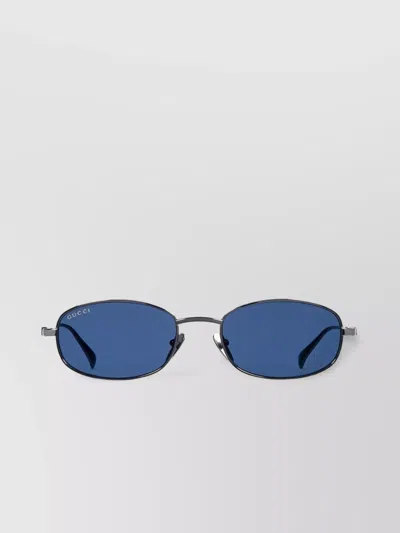 Gucci Rectangular Metal Frame Sunglasses In Blue