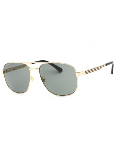 Gucci Rectangular Metal Men's Sunglasses In White