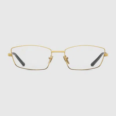 Gucci Rectangular Optical Frame In Gold