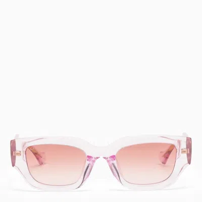 GUCCI GUCCI  RECTANGULAR PINK/TRANSPARENT SUNGLASSES