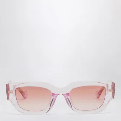 GUCCI GUCCI RECTANGULAR PINK/TRANSPARENT SUNGLASSES