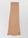 Gucci Rectangular Ribbed Scarf Versatile Layering Piece In Brown