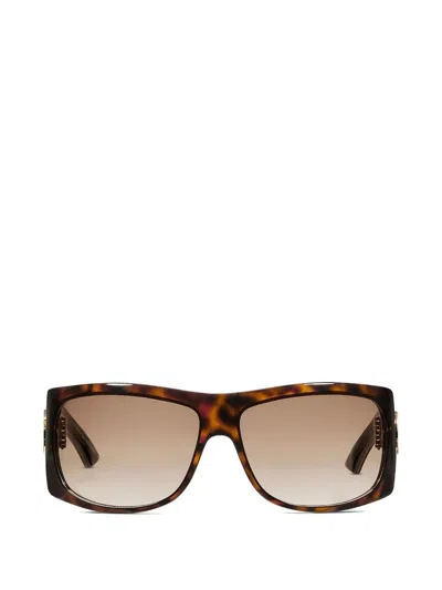 Gucci Rectangular Shape Sunglasses In Brown