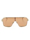 Gucci Rectangle Sunglasses Crystal-embellished Protective Case In Gold