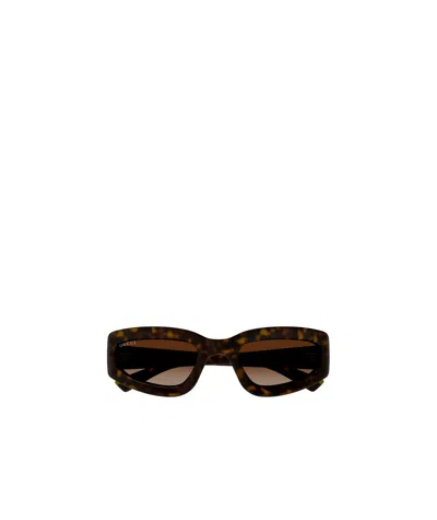 Gucci Rectangular Sunglasses In Brown