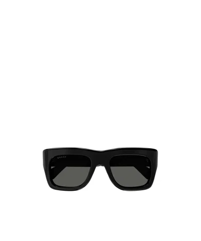 Gucci Rectangular Sunglasses In Black