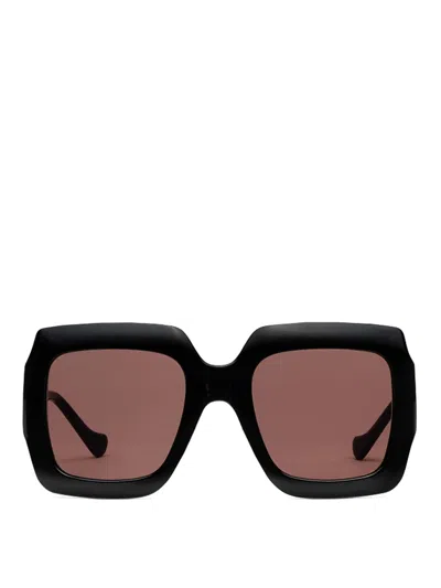 Gucci Rectangular Sunglasses In Black