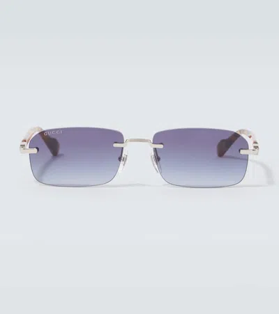 Gucci Rectangular Sunglasses In Blue