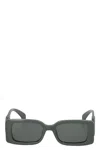 Gucci Rectangular Sunglasses With Cut-out Gg Detailing In Gray