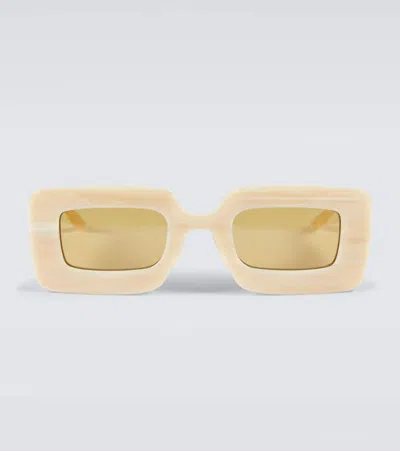 Gucci Rectangular Sunglasses In Beige-beige-brown