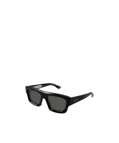 Gucci Rectangular Sunglasses In Black