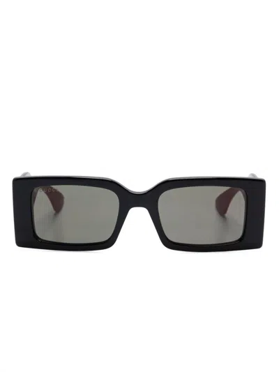 Gucci Rectangular Sunglasses In Black