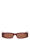 Gucci Acetate Sunglasses Frame Rectangular Lenses Tinted In Bordeaux
