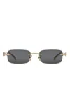 Gucci Curved Tips Frameless Sunglasses In Gold