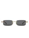 Gucci Curved Tips Frameless Sunglasses In Gold